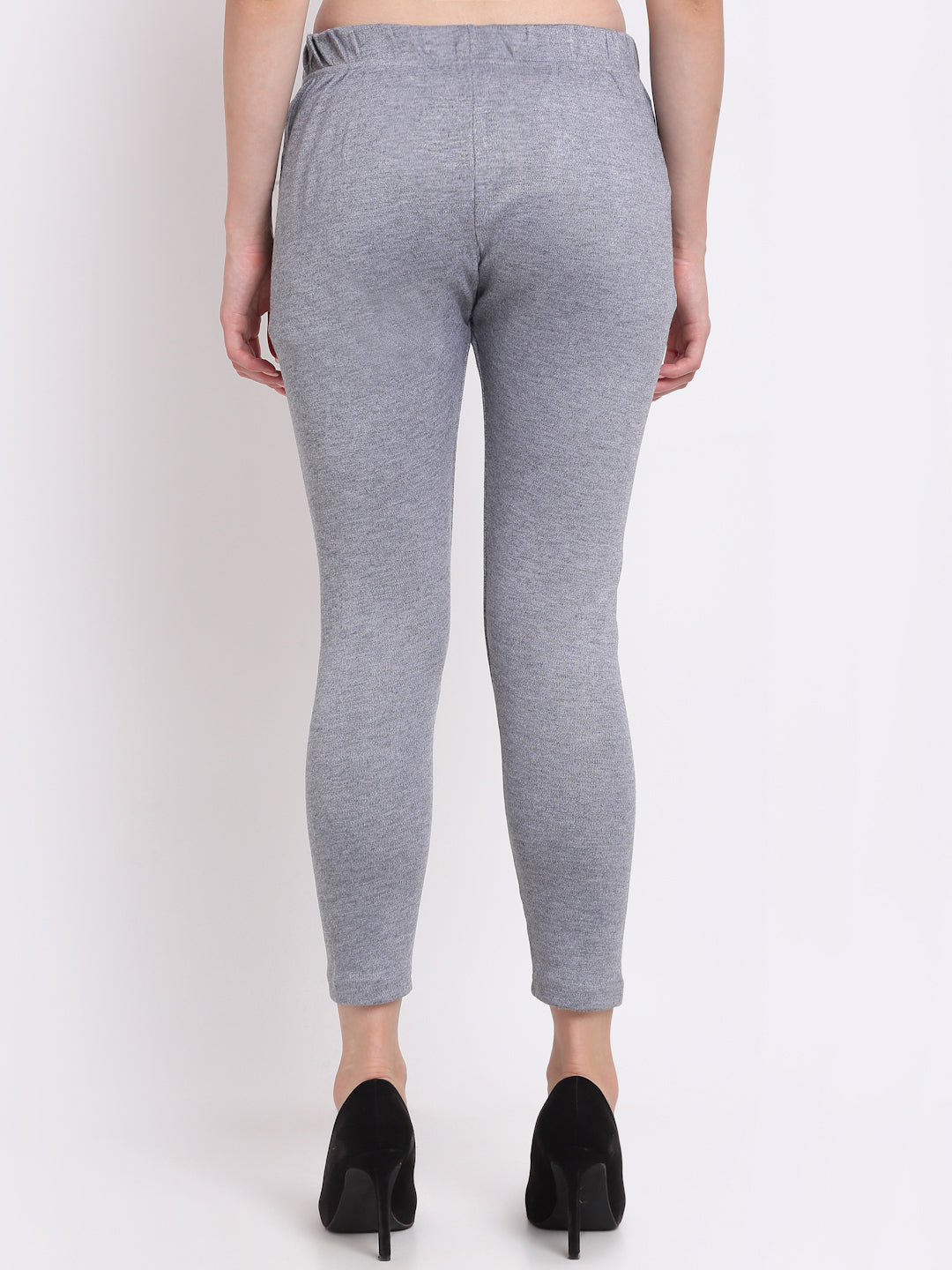 Light Grey Woolen Ankle-Length Legging