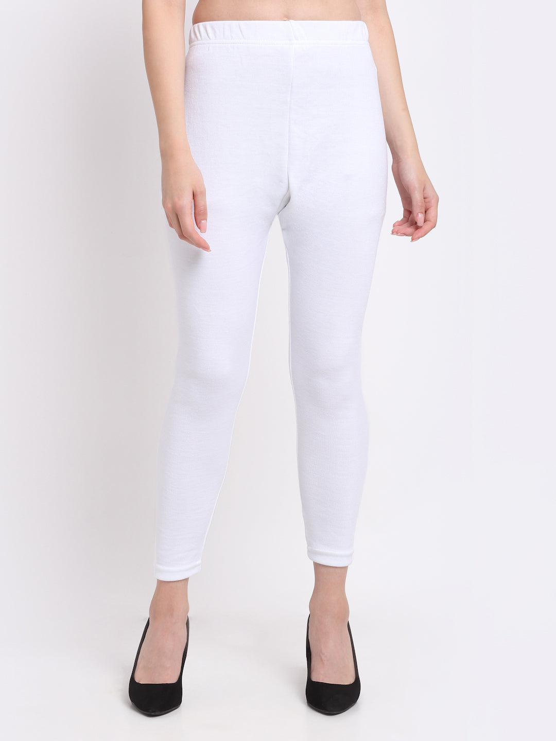 White Woolen Ankle-Length Legging