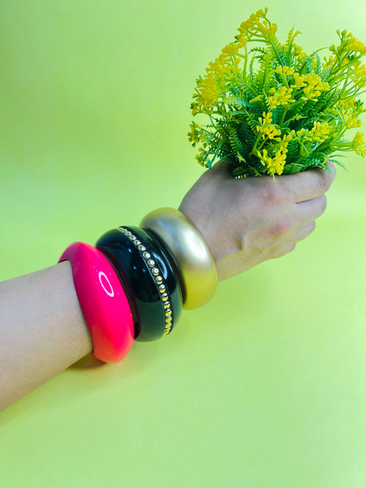 Desi Diva Resin Bangles-Set of 3
