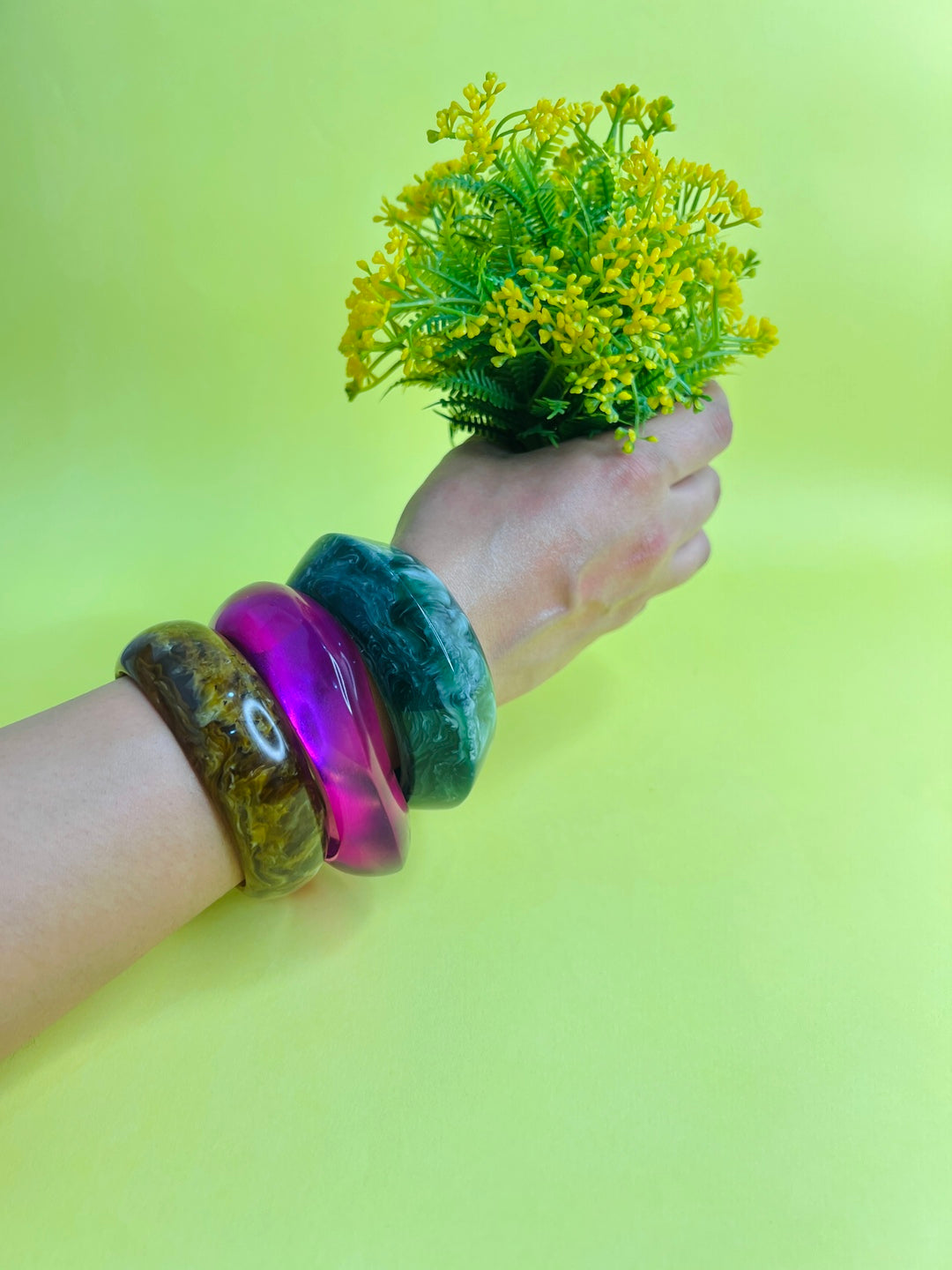 Gol Gappe Pop  Resin Bangles-Set of 3