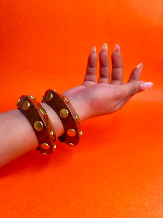 Slay Wooden Bangles-Set of 2