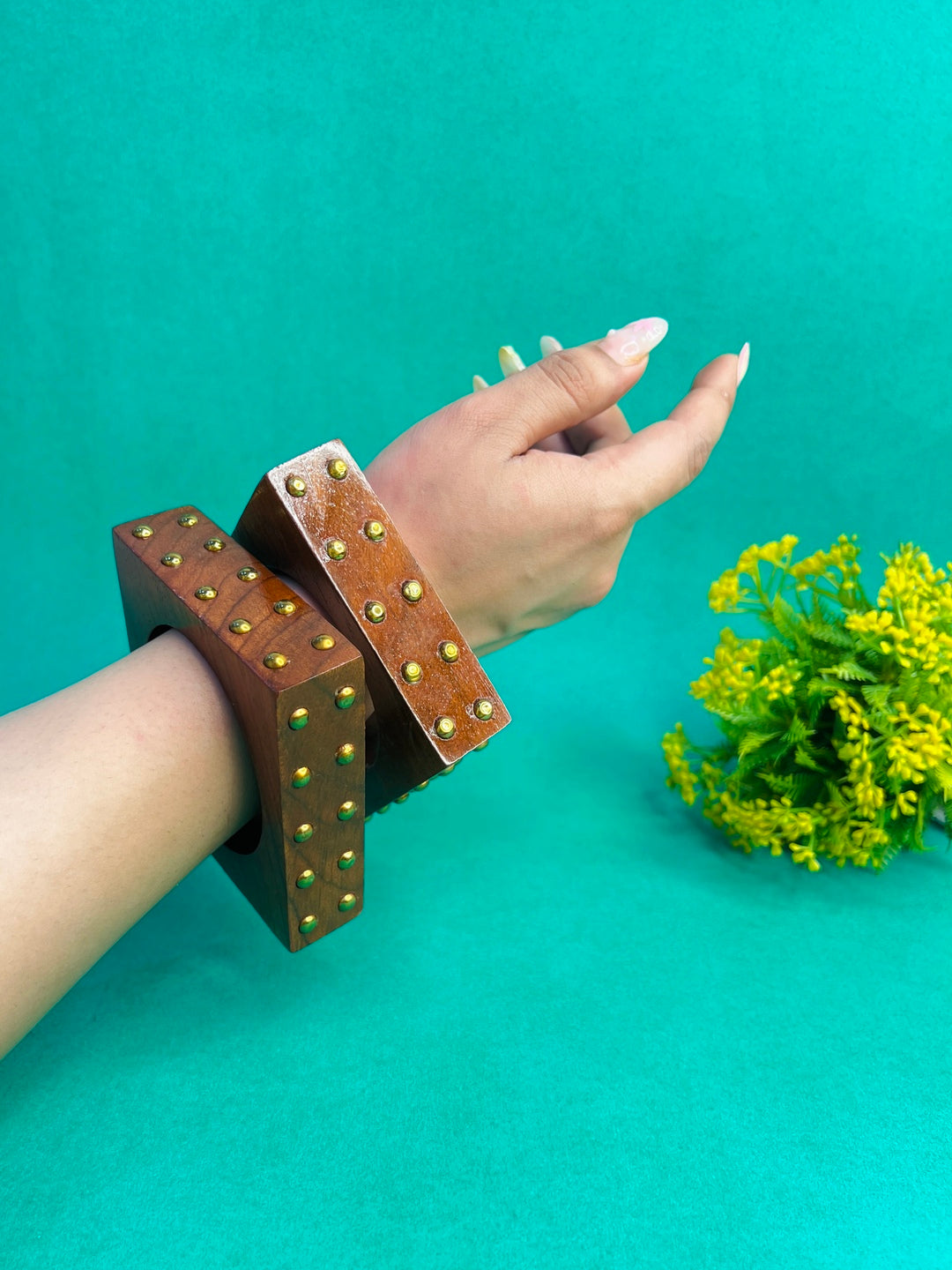 Say Less Wooden Bangles-Set of 2