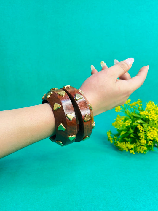 Dil Nu Wooden Bangles-Set of 2