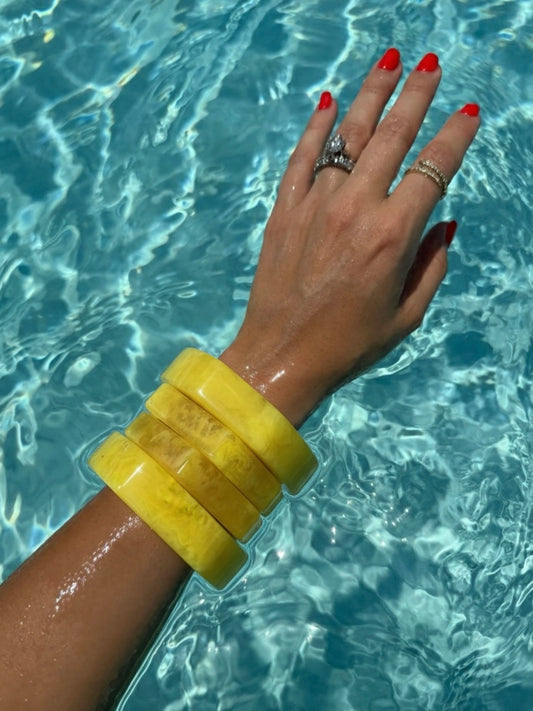 Sunflower Resin Bangles-Set of 3