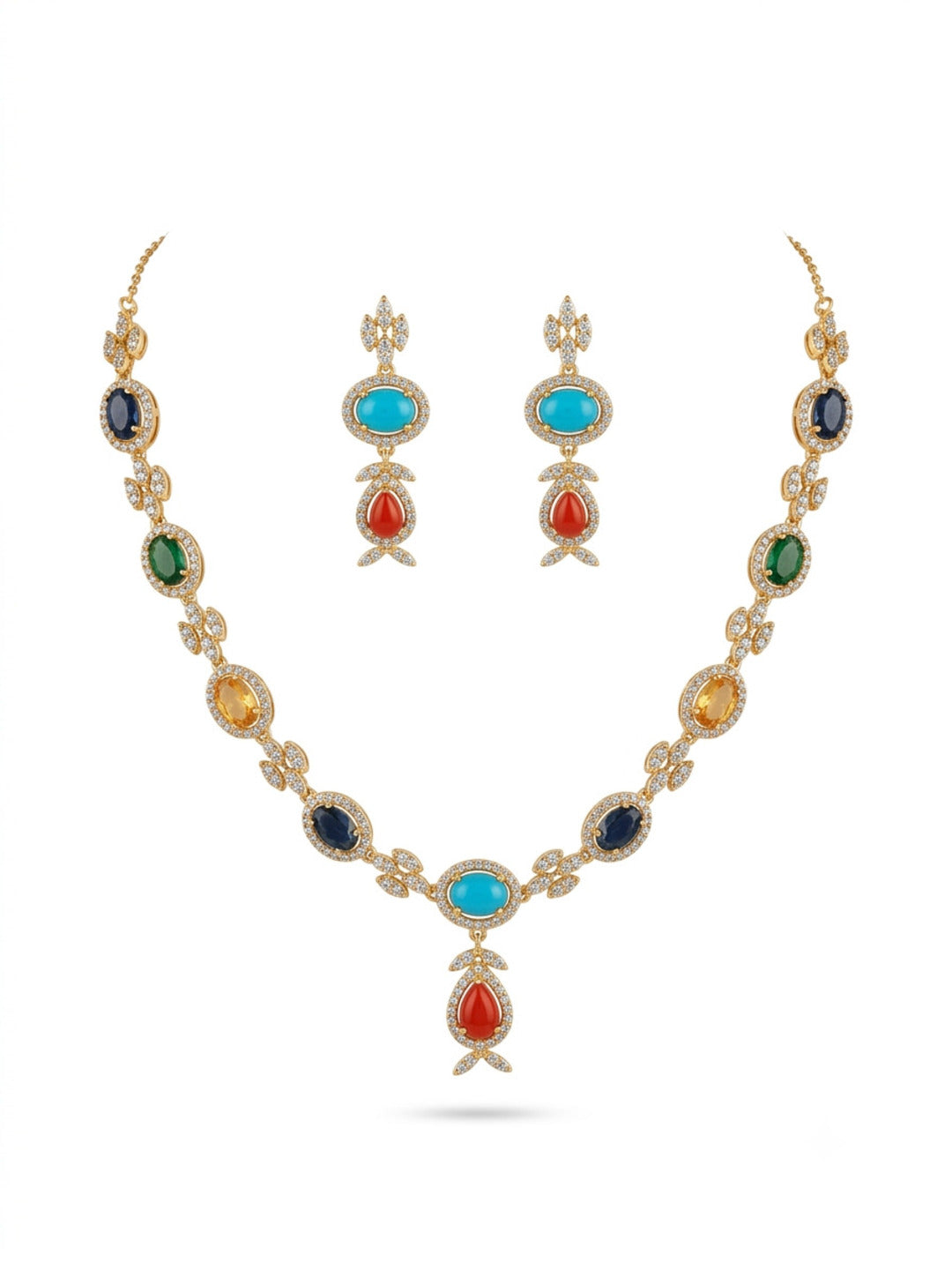 Navratna Jewellery Set