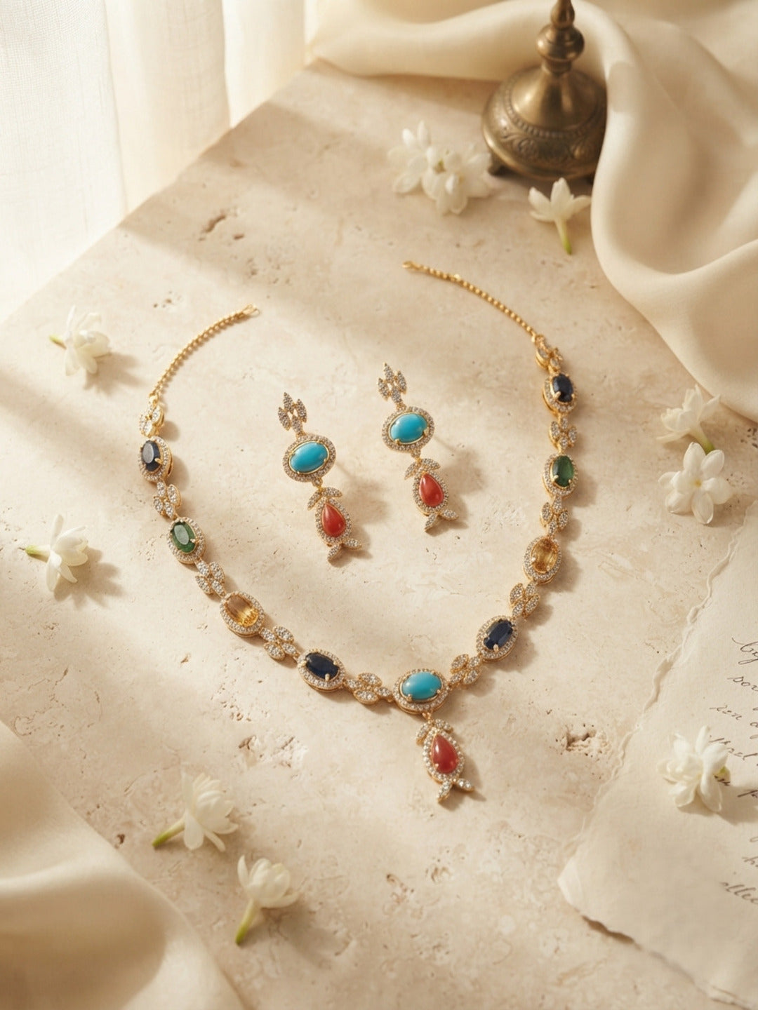 Navratna Jewellery Set