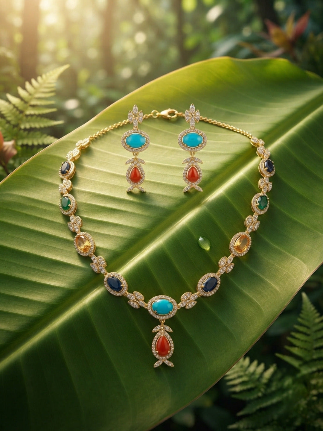 Navratna Jewellery Set