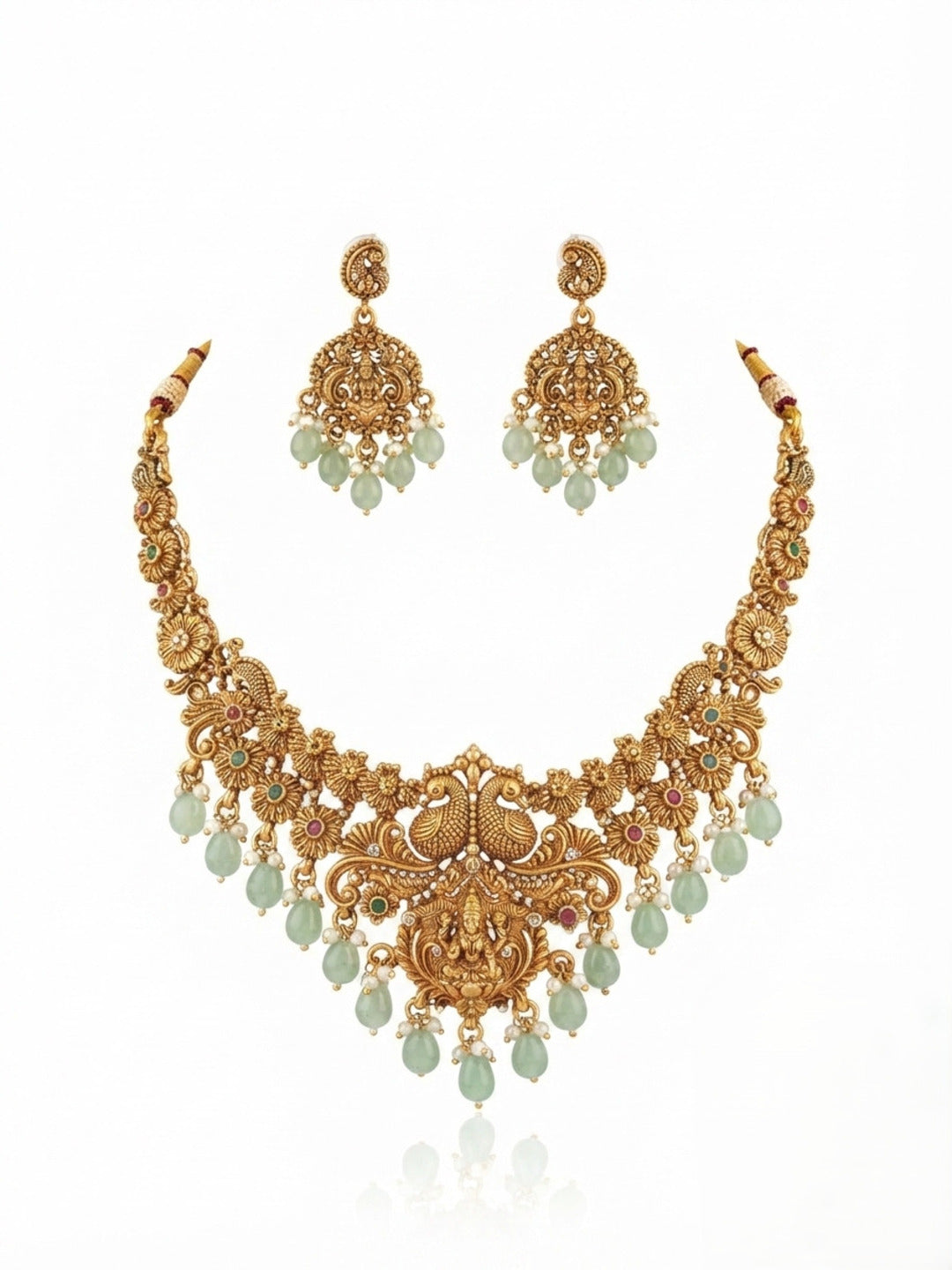 Mayur Rani Laxmi Temple Jewellery Set