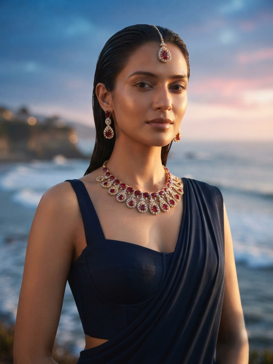 Jodha Bai Jewellery Set With Mangtika