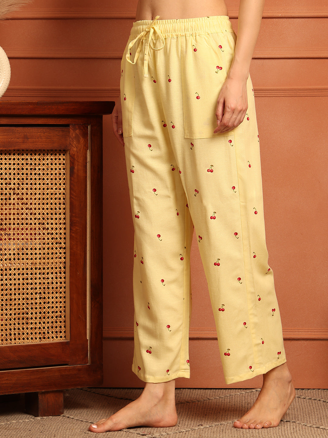 Lemon Cherry Cotton Lounge Pant