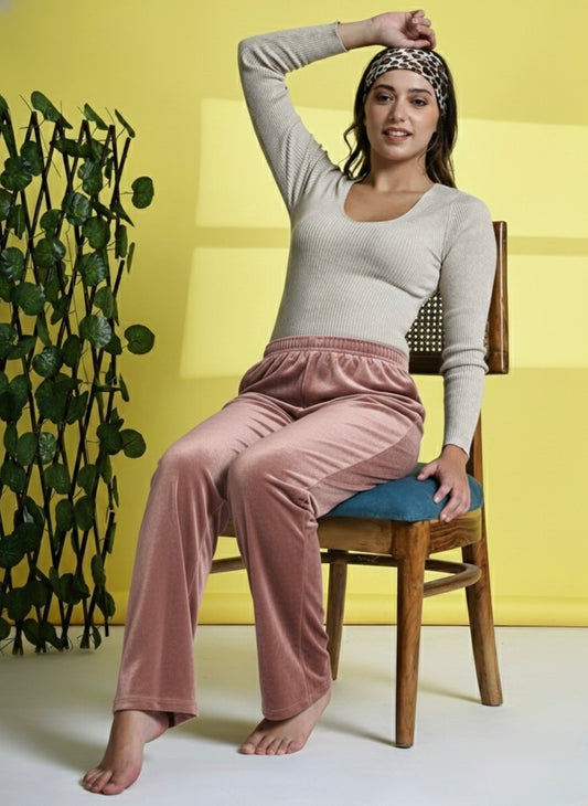 Nude Pink Velvet  Butter Soft Lounge Pant