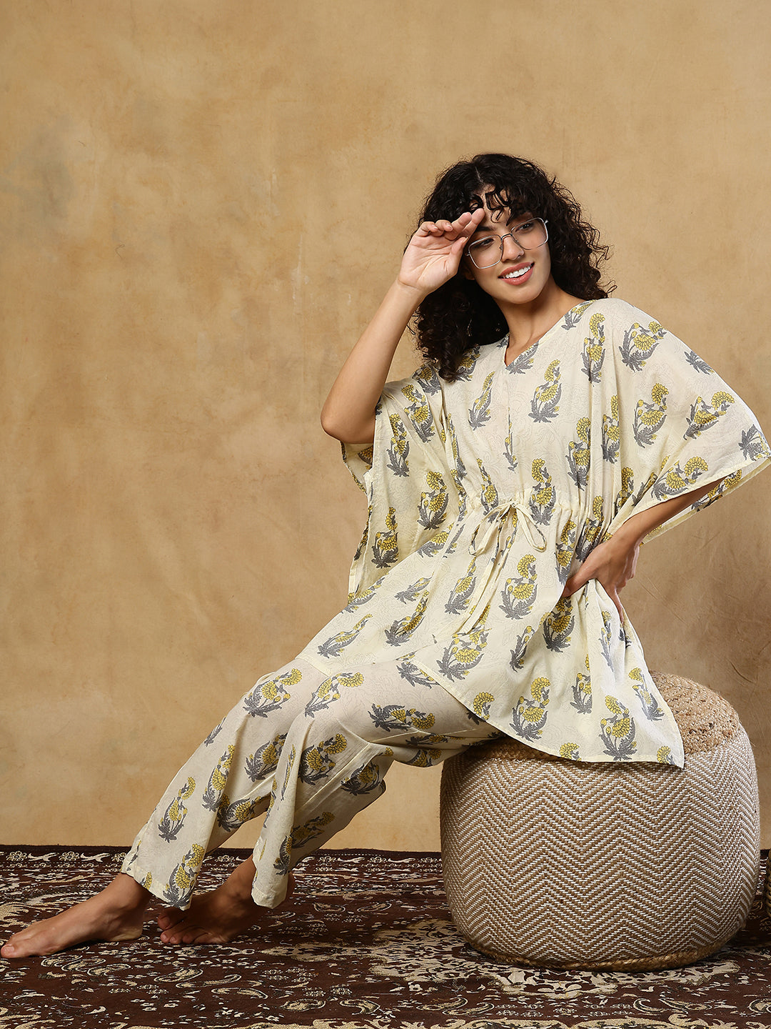 Sara Boota Cotton Kaftan Set
