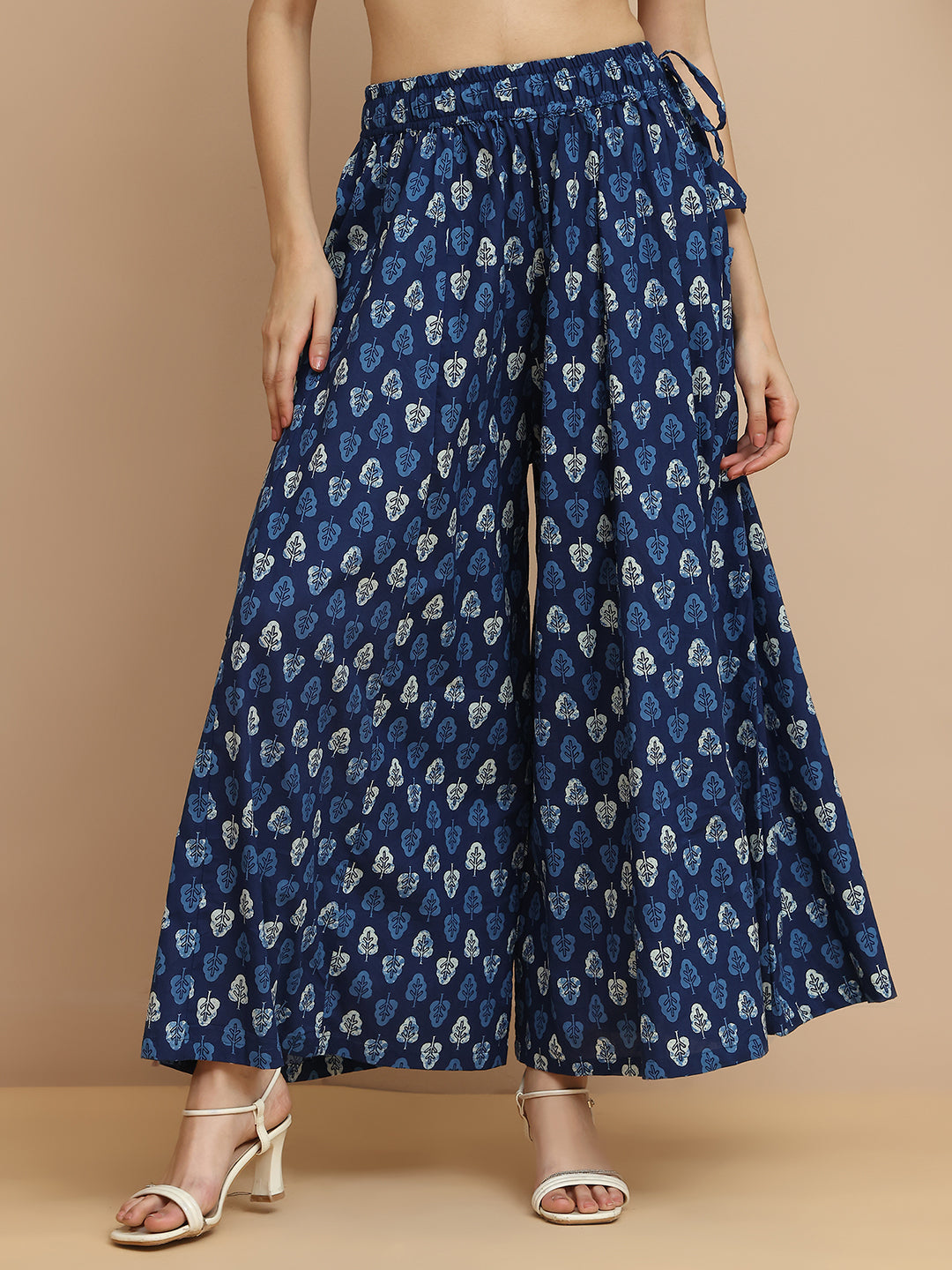 Patra Kali Indigo Cotton Palazzo