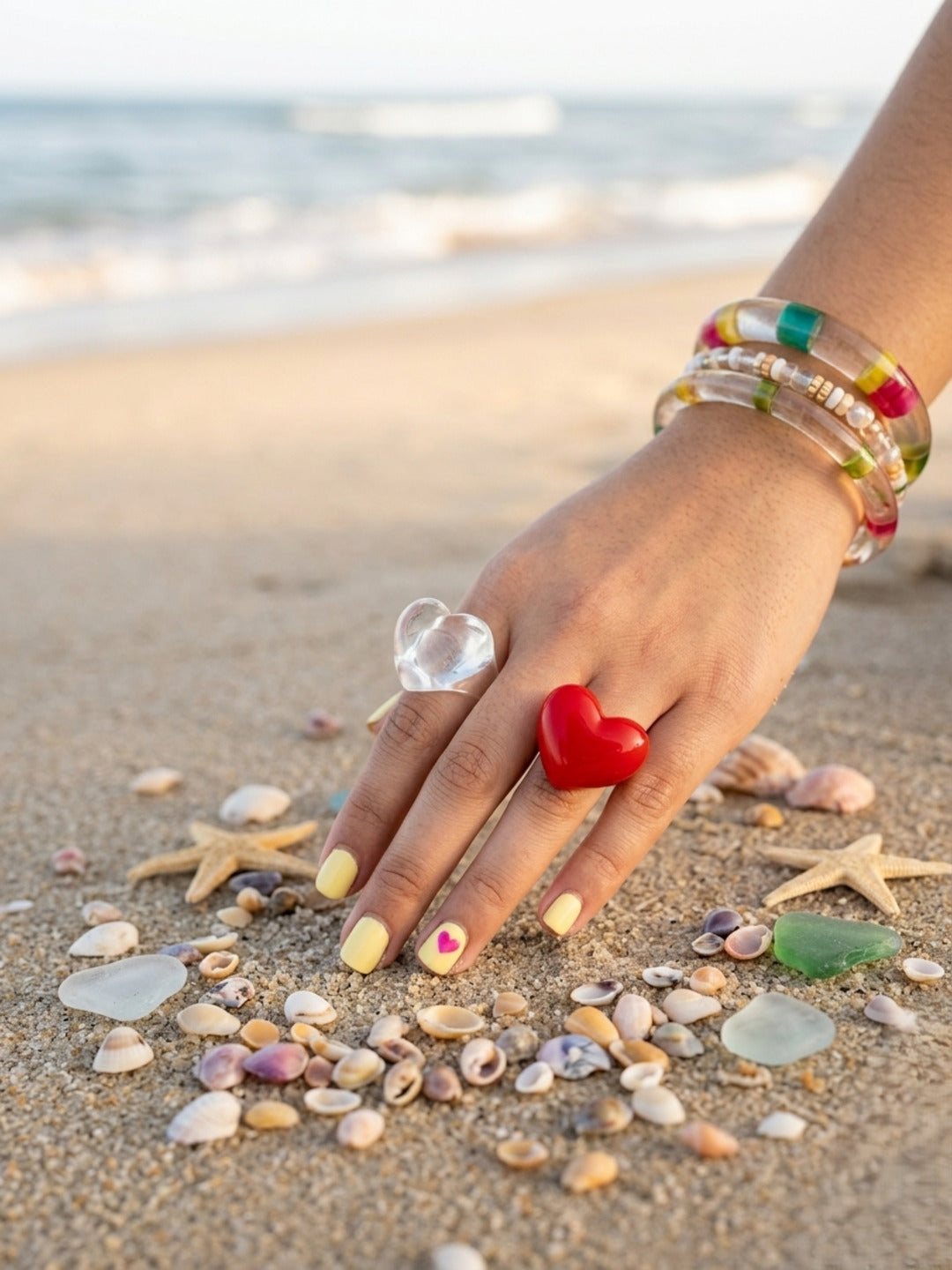 Heart Full Resin Rings-set of 2