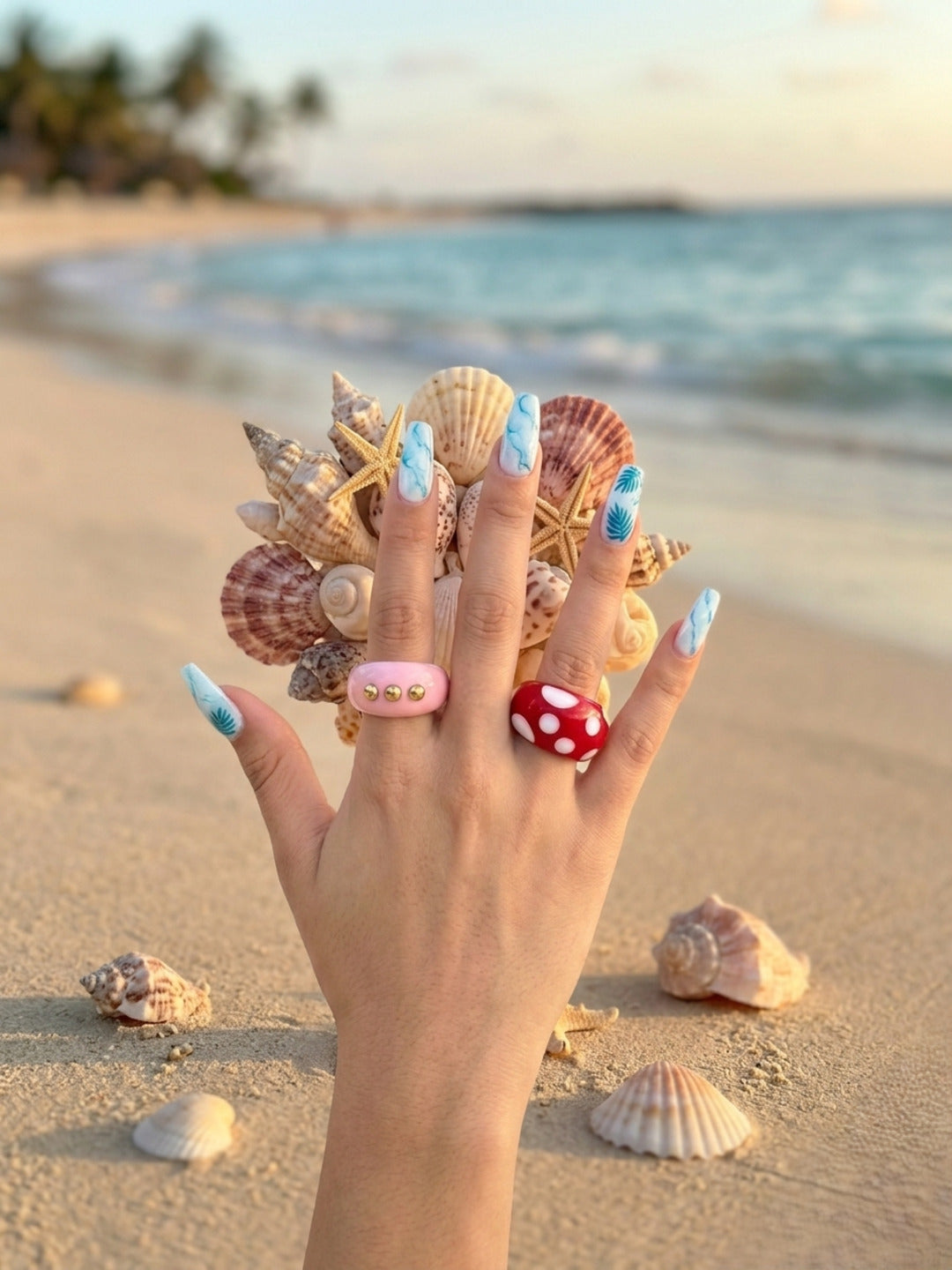 Sweet Pea Resin Rings-set of 2