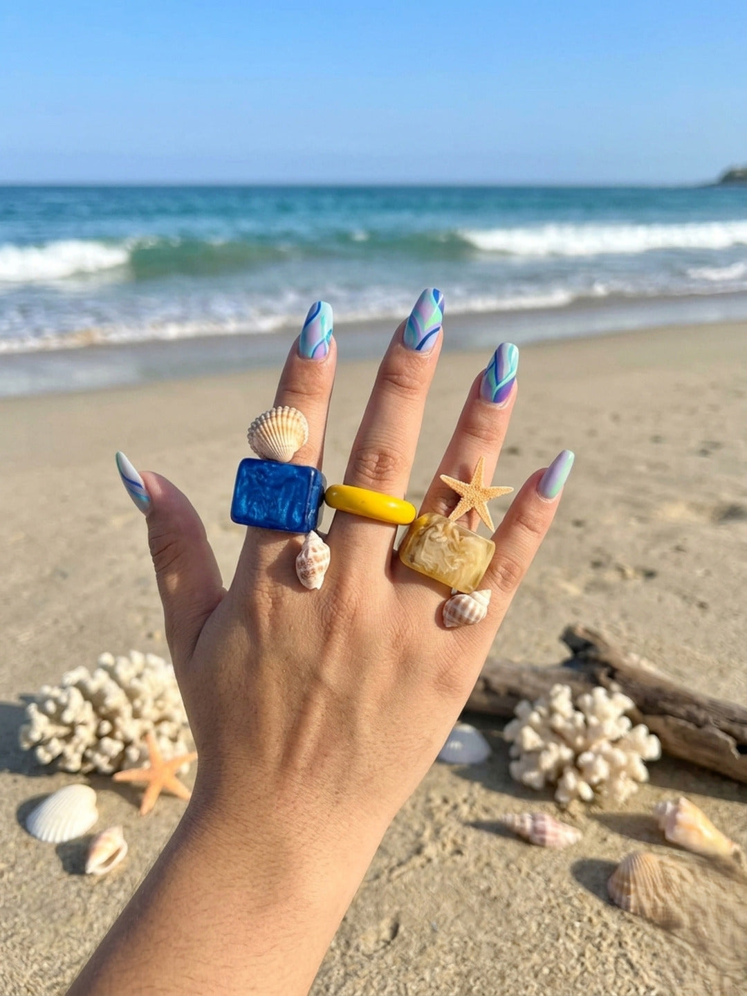 Fancy Resin Rings-set of 3