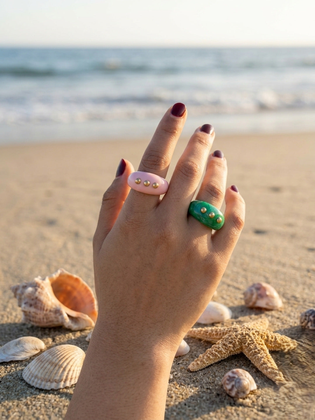 Y2K babe Resin Rings-set of 2