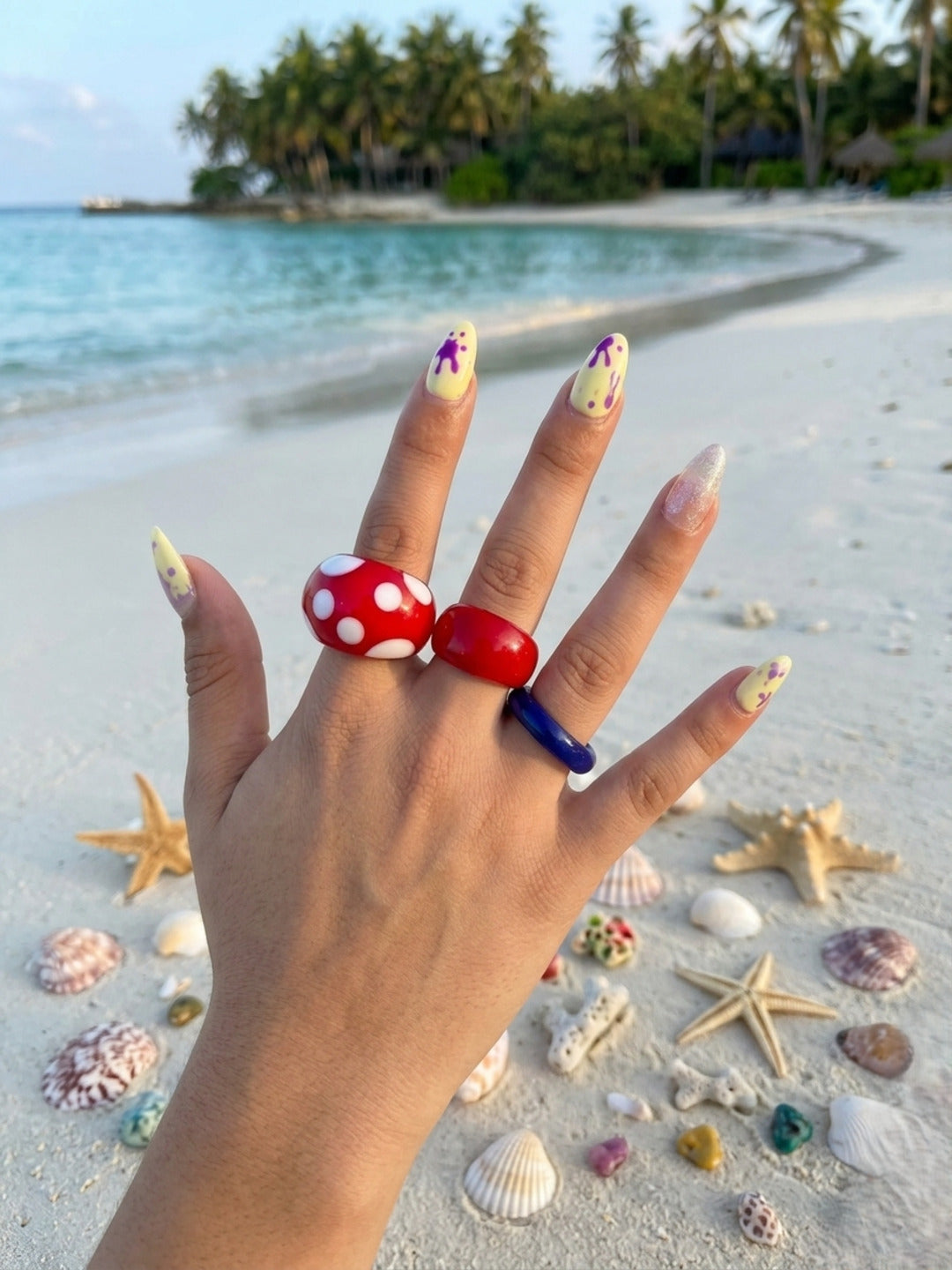 Clover Resin Rings-set of 3