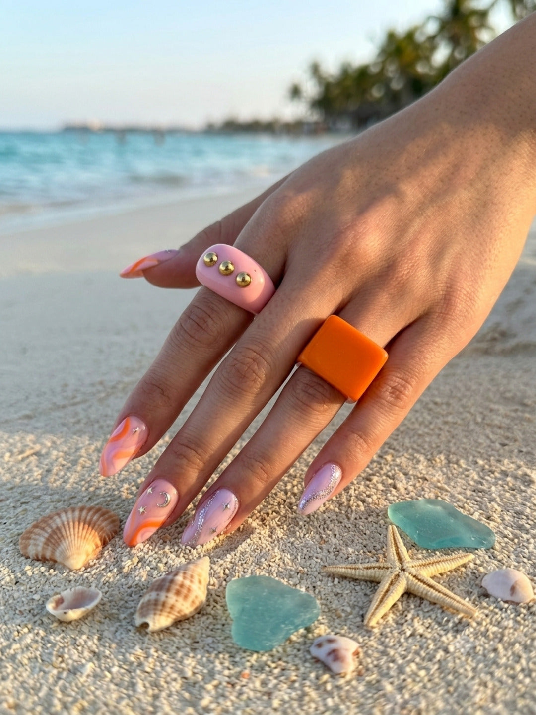 Sun Kissed Resin Rings-set of 2