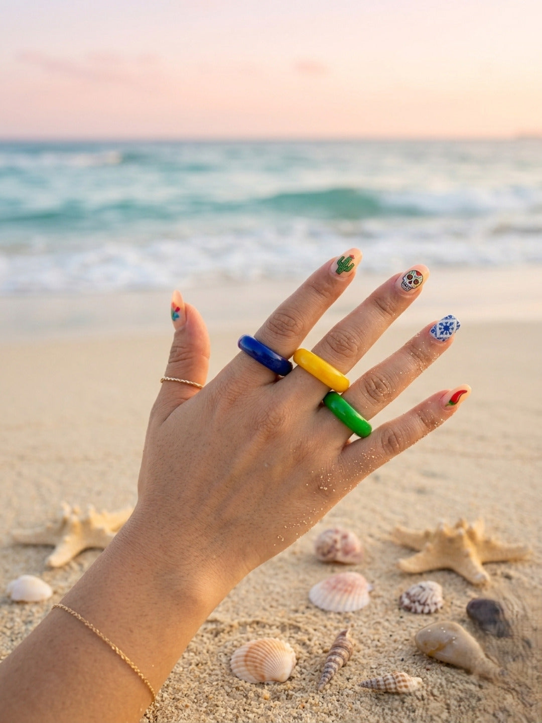 Glitter Resin Rings-set of 3