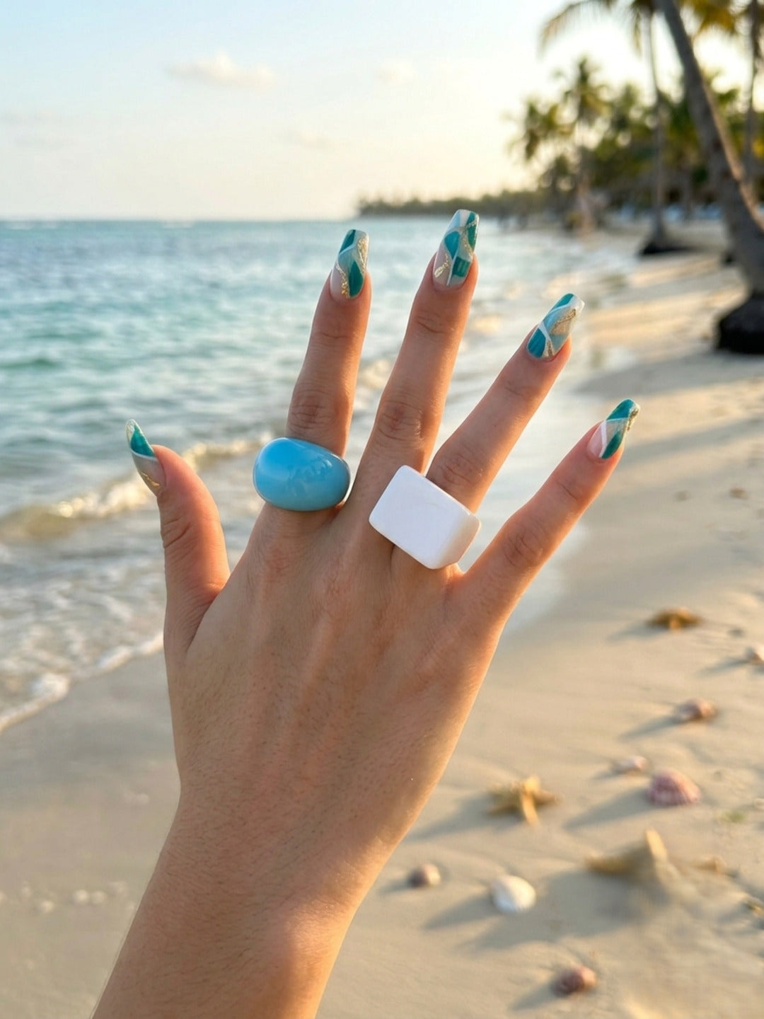 Snow Resin Rings-set of 2