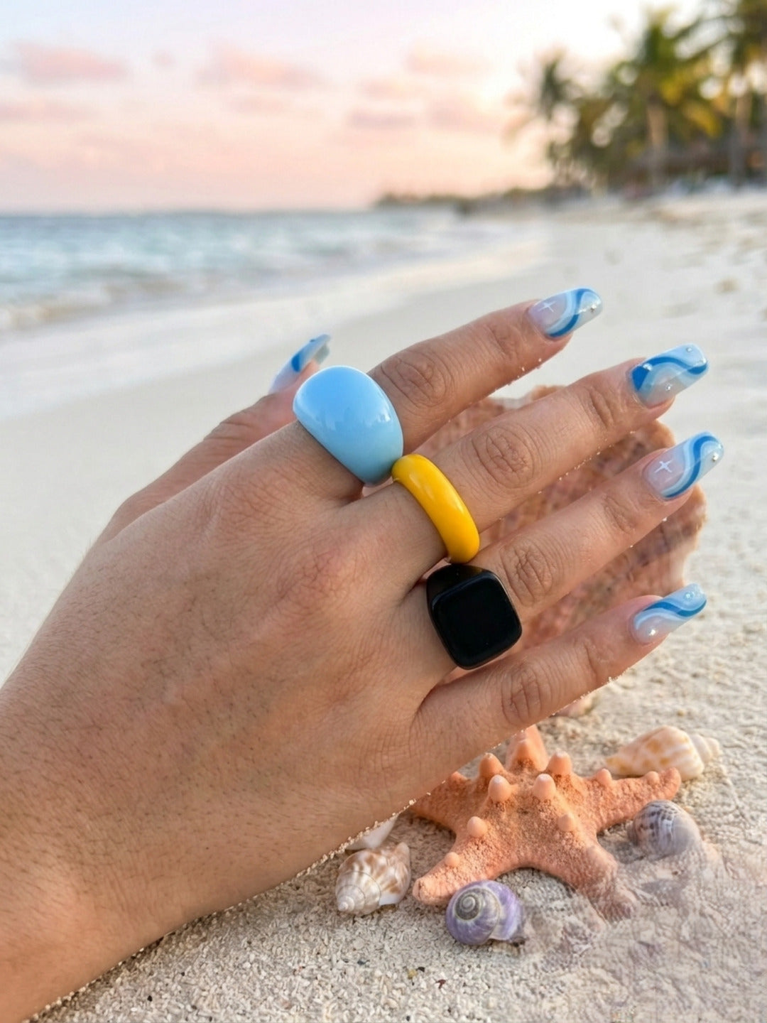 Sunsprite Resin Rings-set of 2