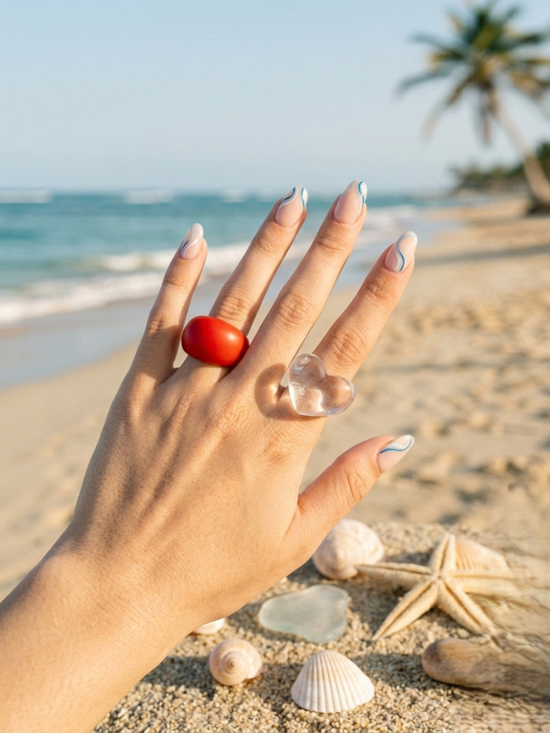 Wildflower Resin Rings-set of 2
