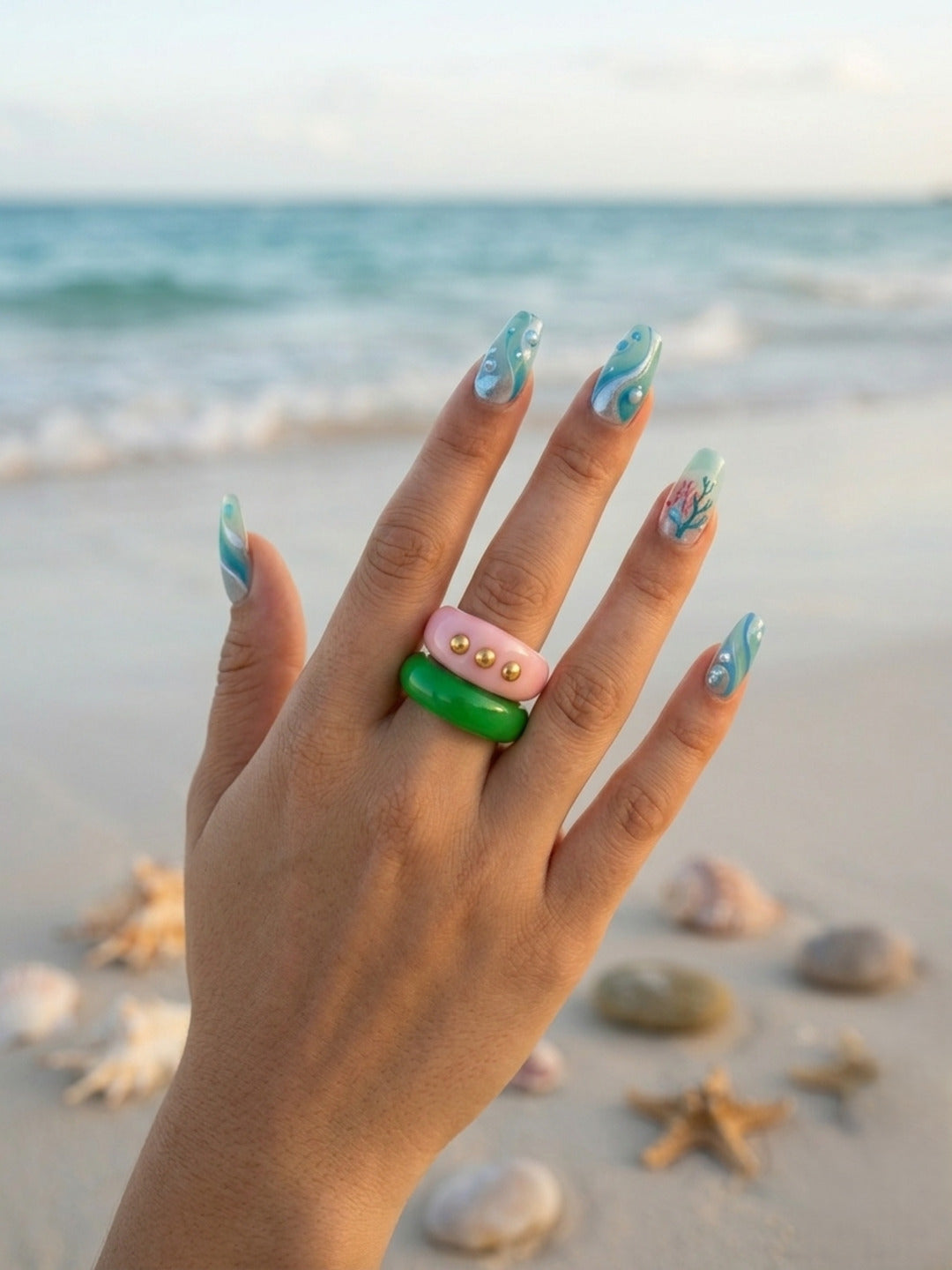 Lily Resin Rings-set of 2