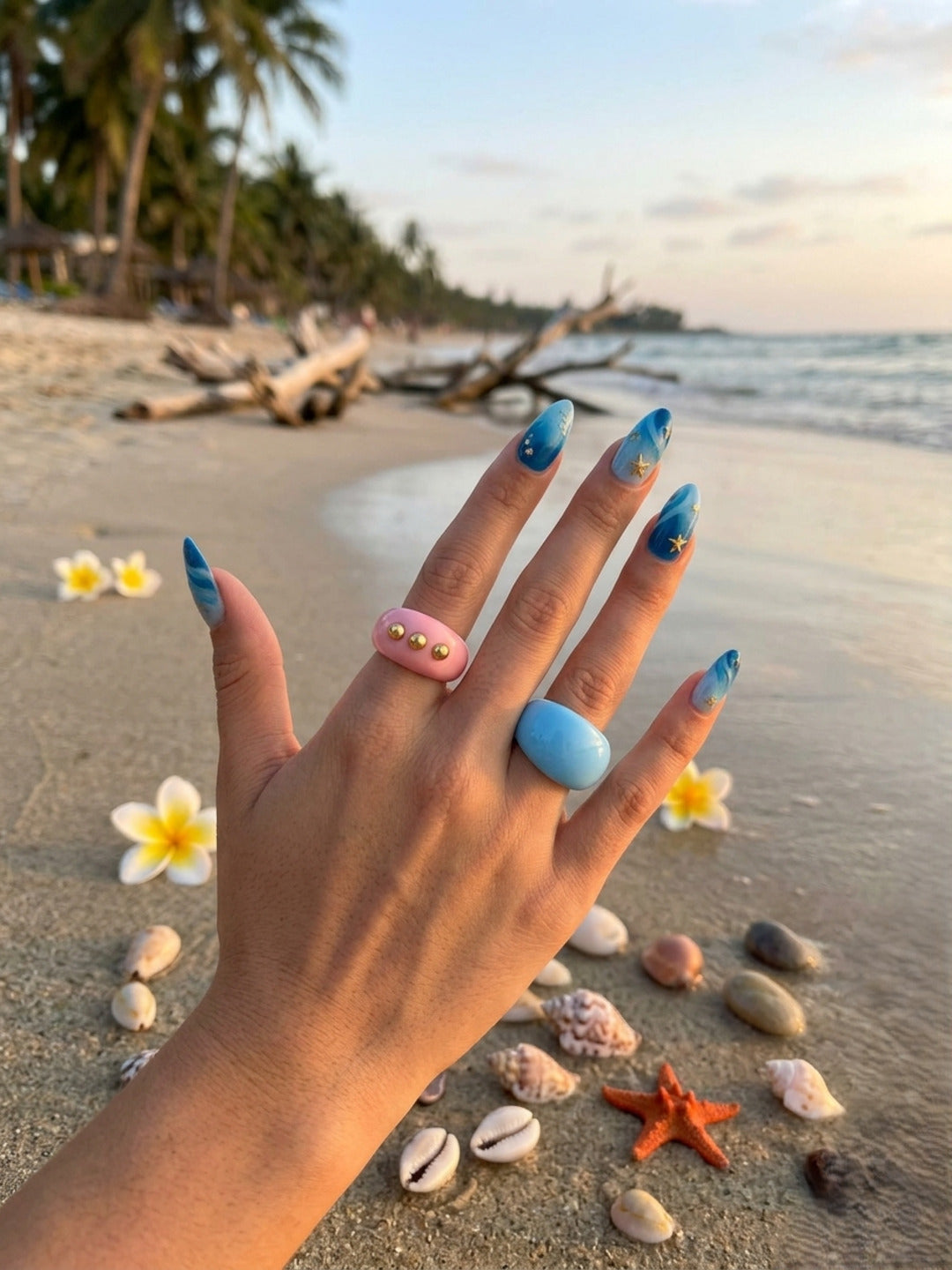 Cotton Candy Resin Rings-set of 2