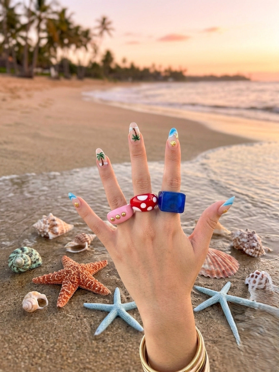 Bluebell Resin Rings-set of 3