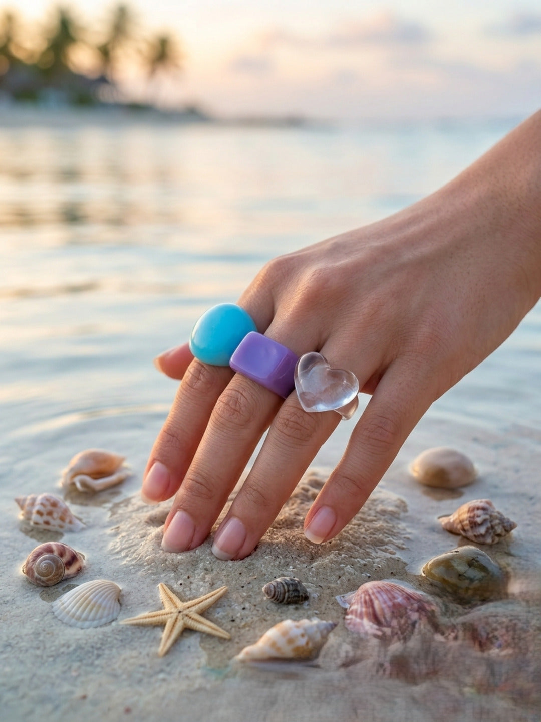 Princess Resin Rings-set of 2