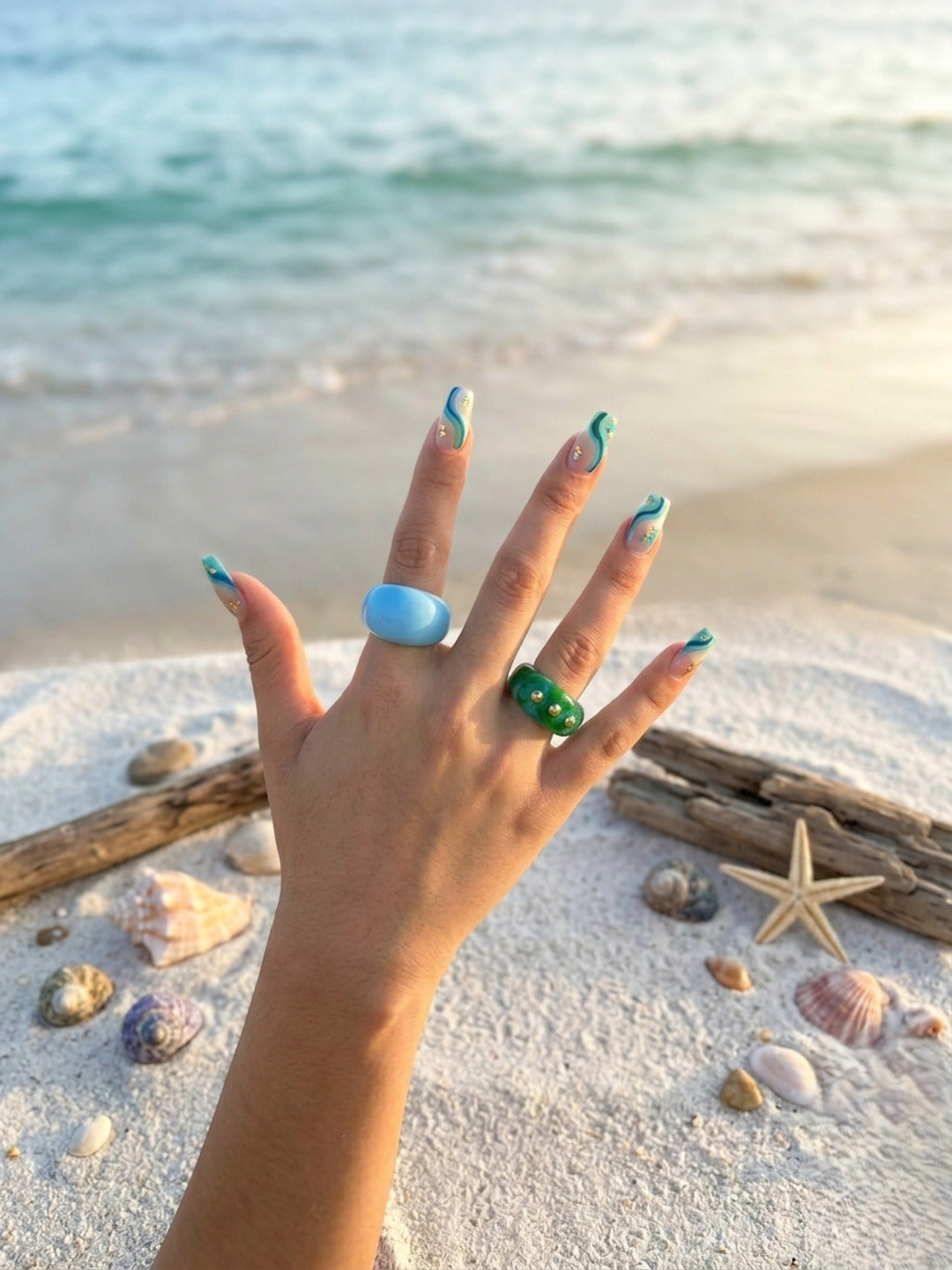 Sea Gills Resin Rings-set of 2