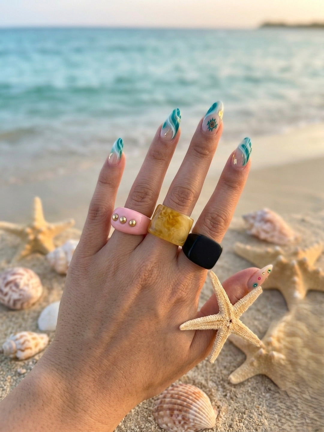 Goddess Resin Rings-set of 3