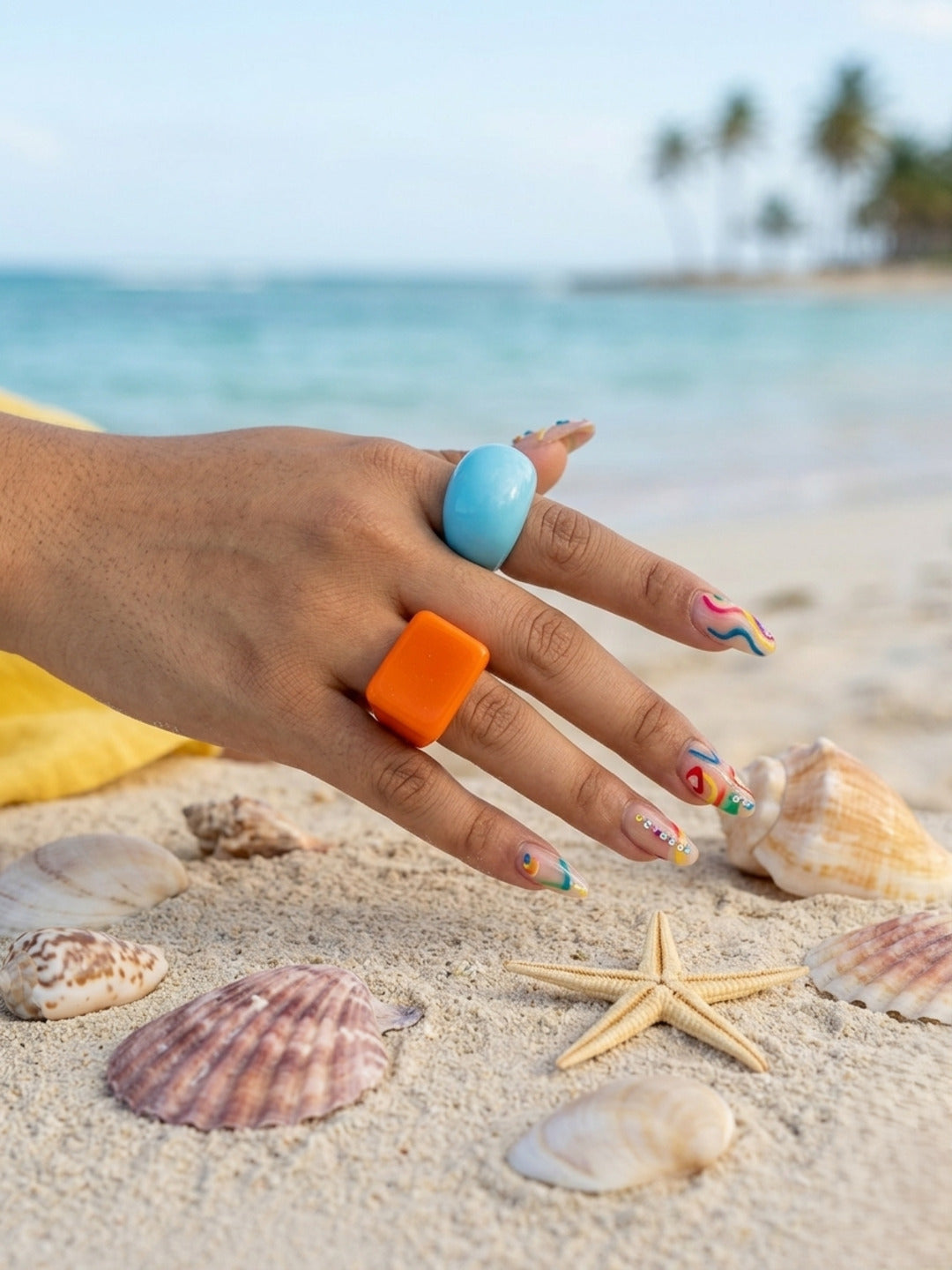 Tangy Resin Rings-set of 2
