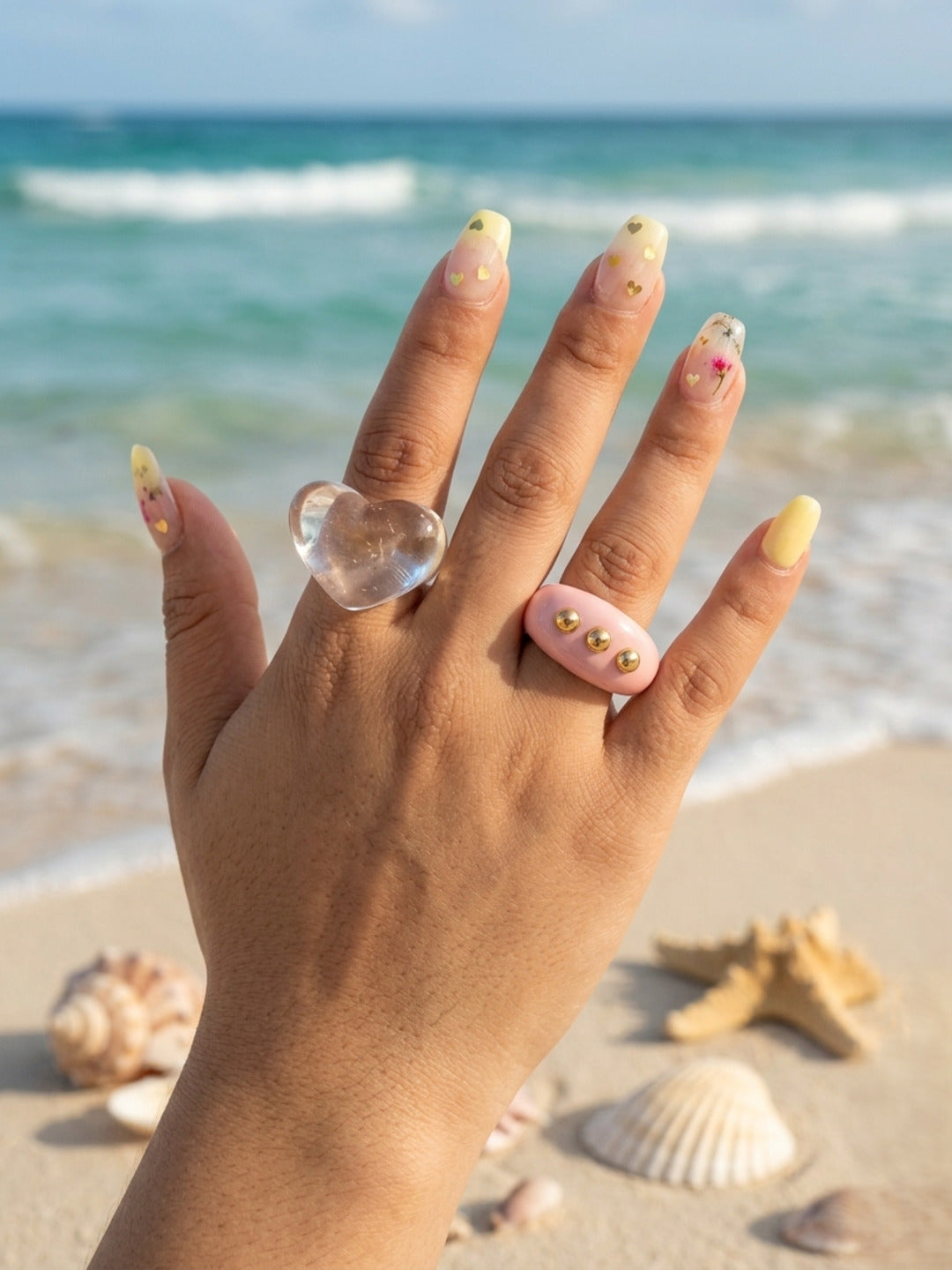 Bloom Resin Rings-set of 2