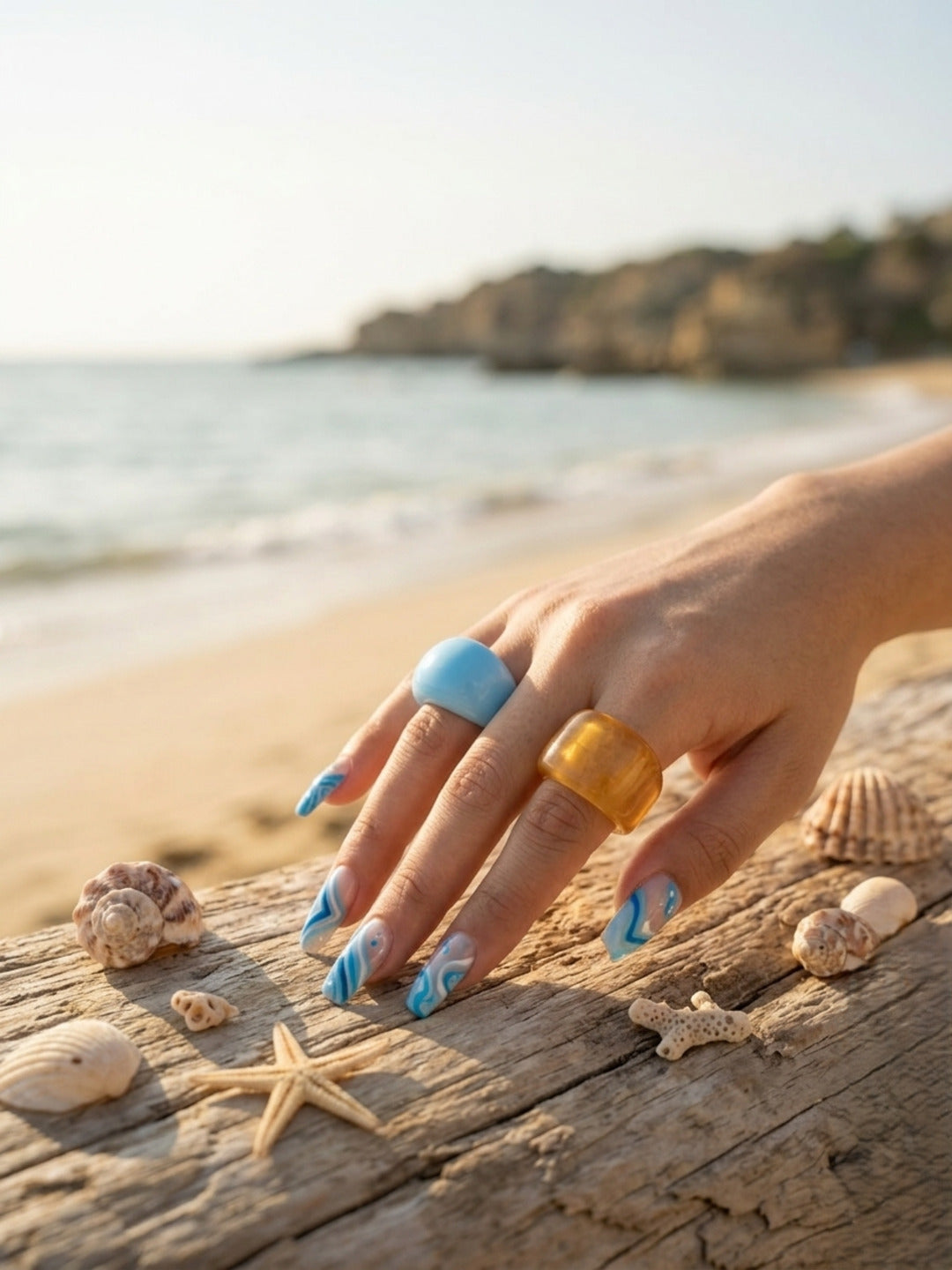 Belgian Girl Resin Rings-set of 2