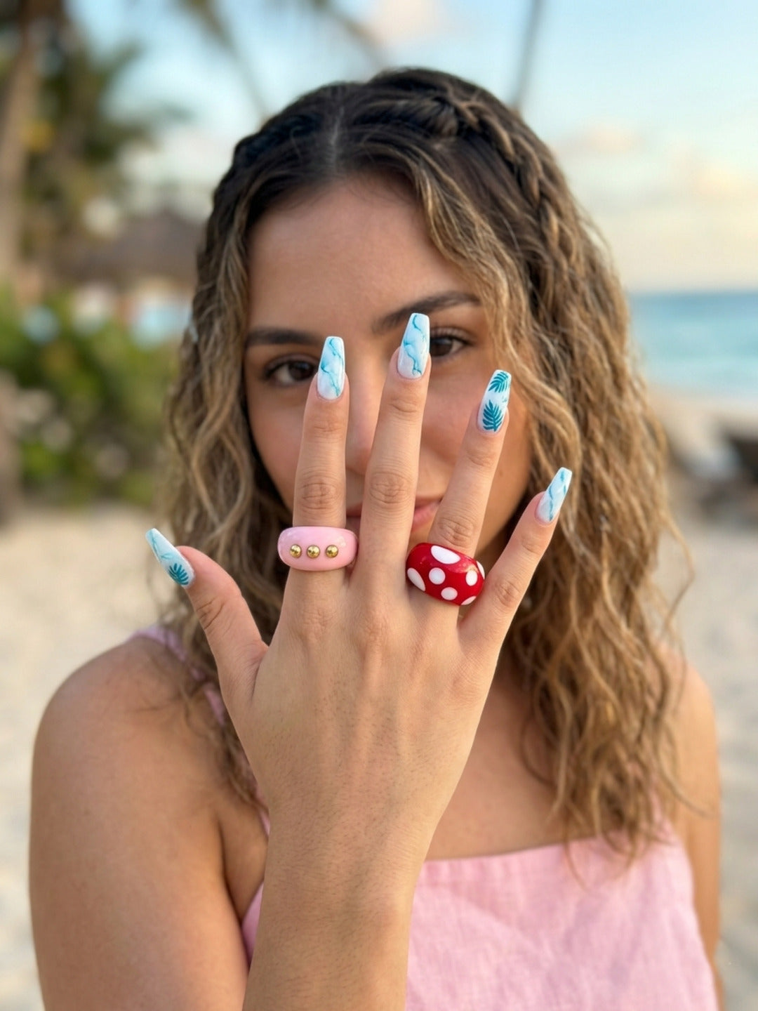 Sweet Pea Resin Rings-set of 2