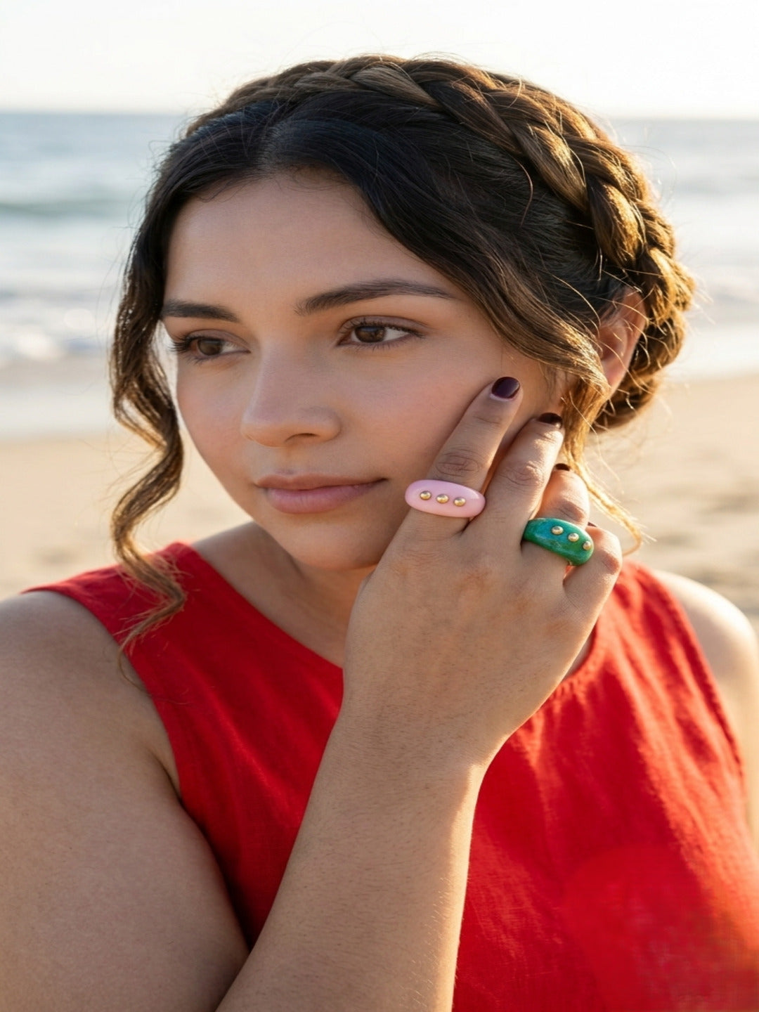 Y2K babe Resin Rings-set of 2