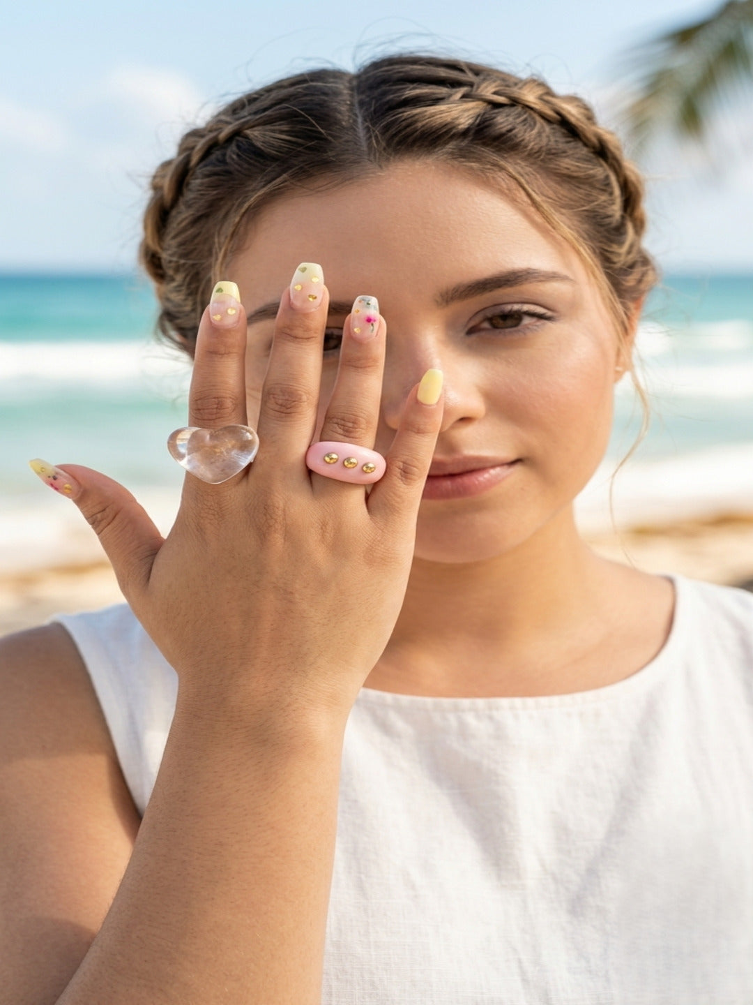 Bloom Resin Rings-set of 2