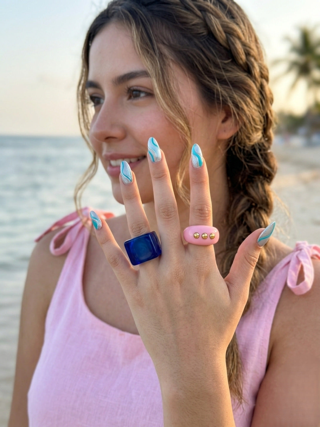 Summer High Resin Rings-set of 2