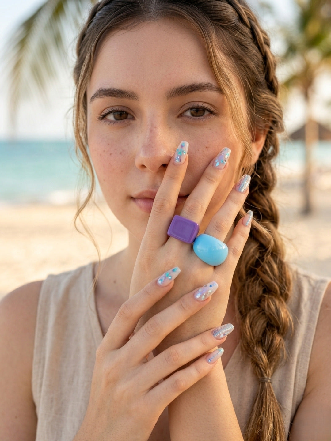 Berry Lush Resin Rings-set of 2