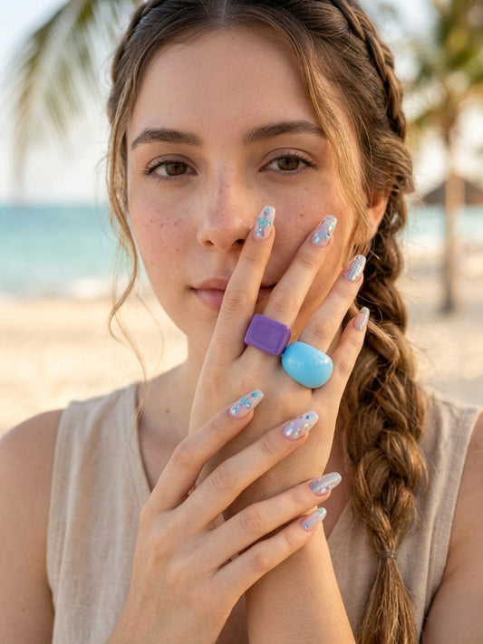 Berry Lush Resin Rings-set of 2