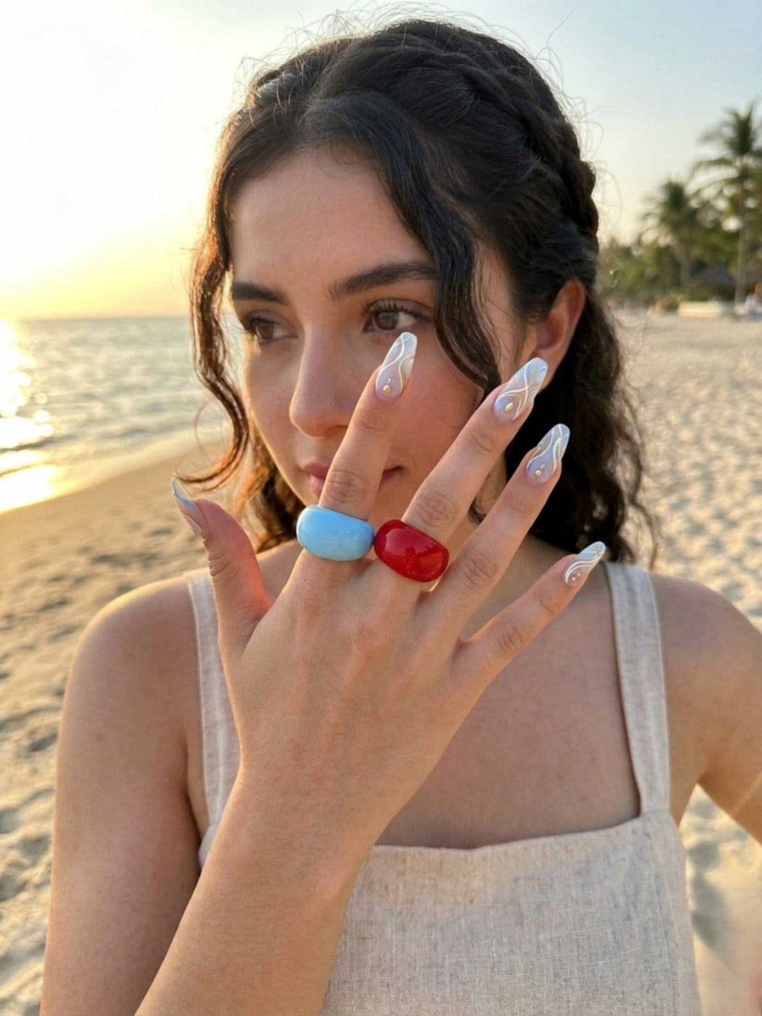 Pop Star Resin Rings-set of 2