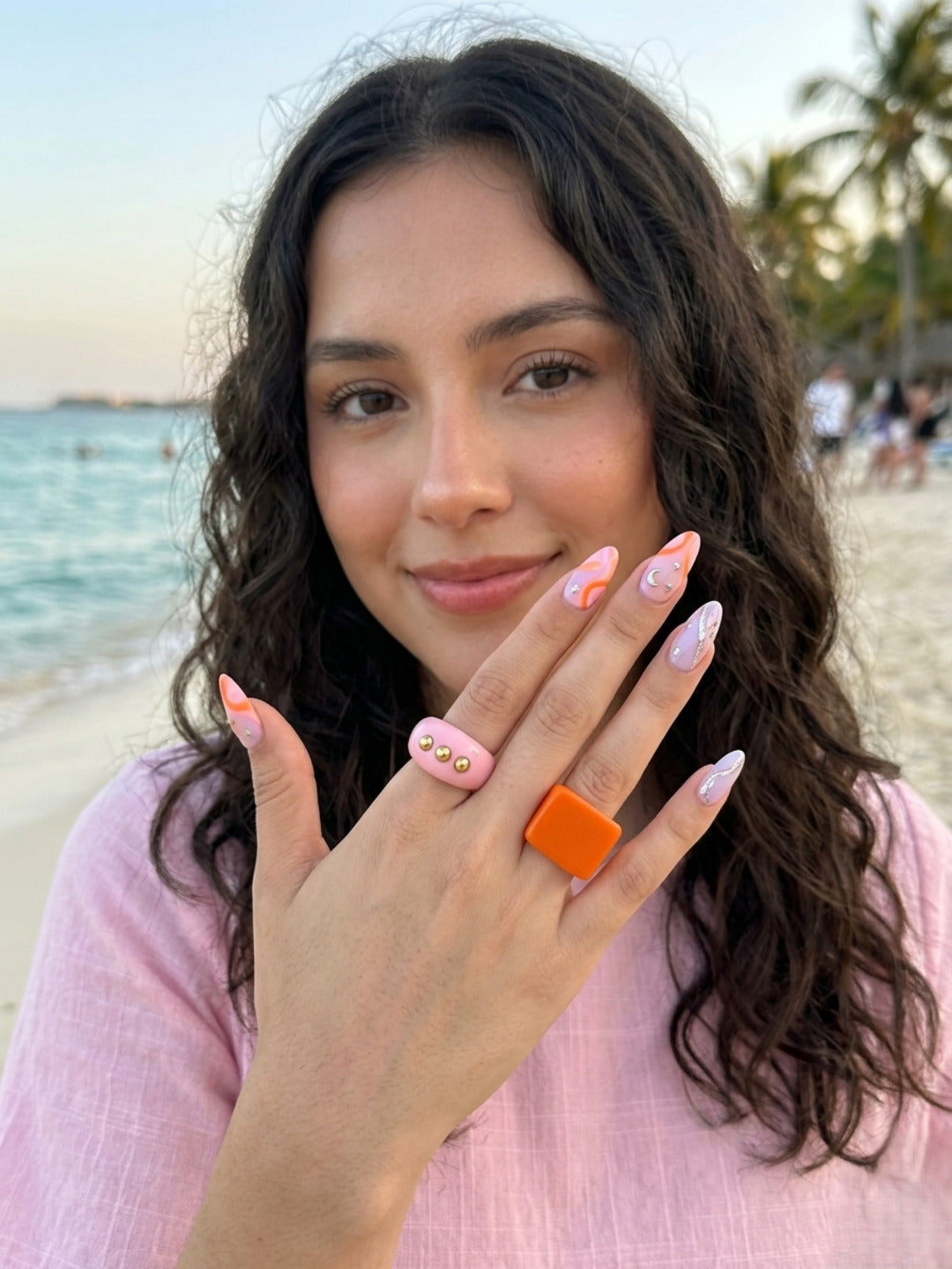 Sun Kissed Resin Rings-set of 2