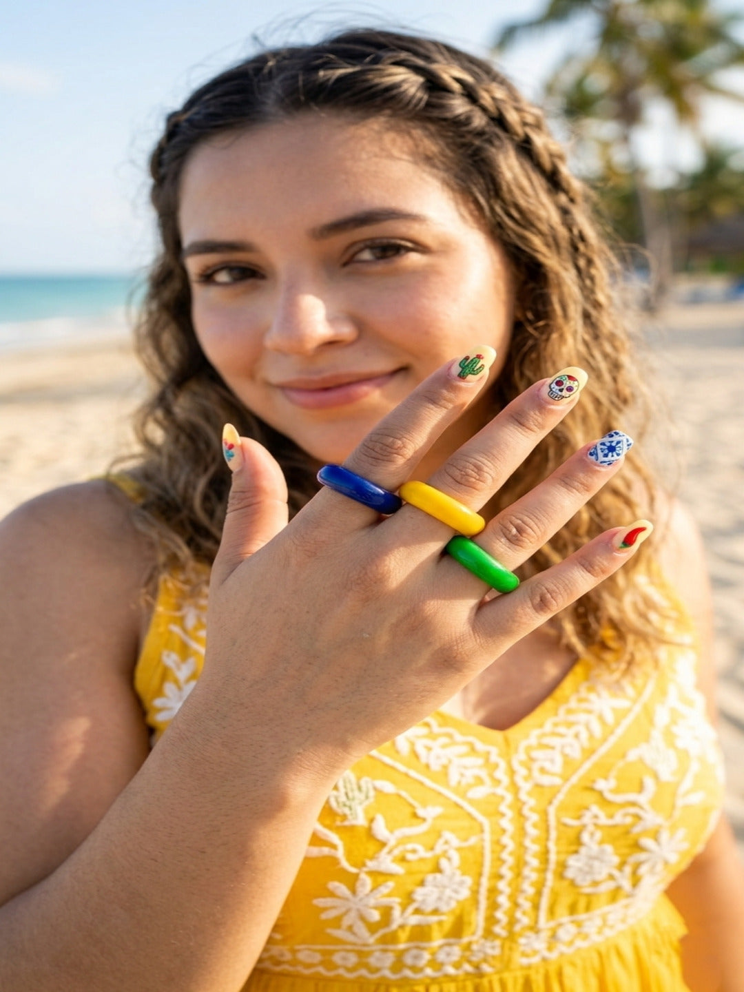 Glitter Resin Rings-set of 3