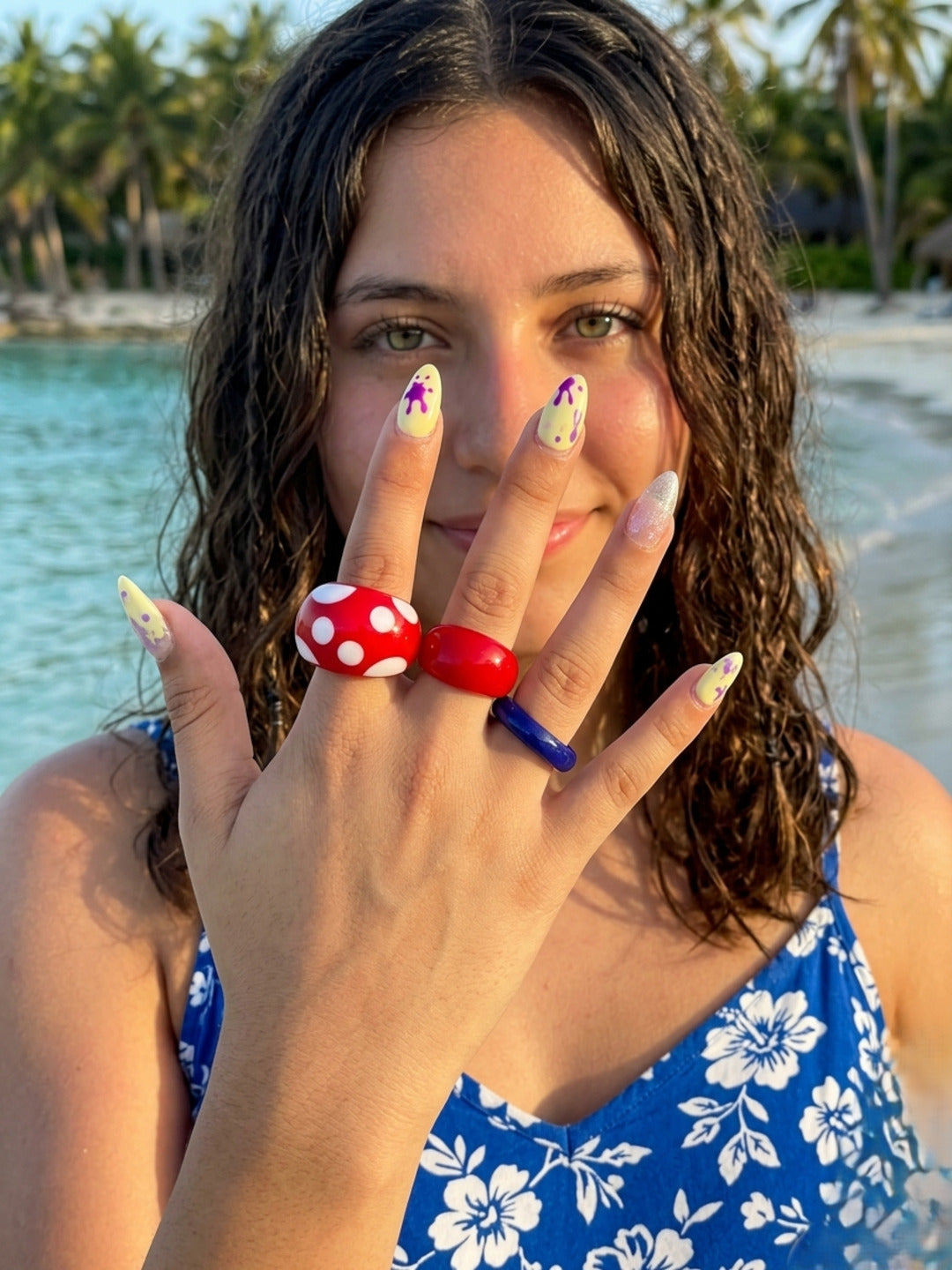 Clover Resin Rings-set of 3