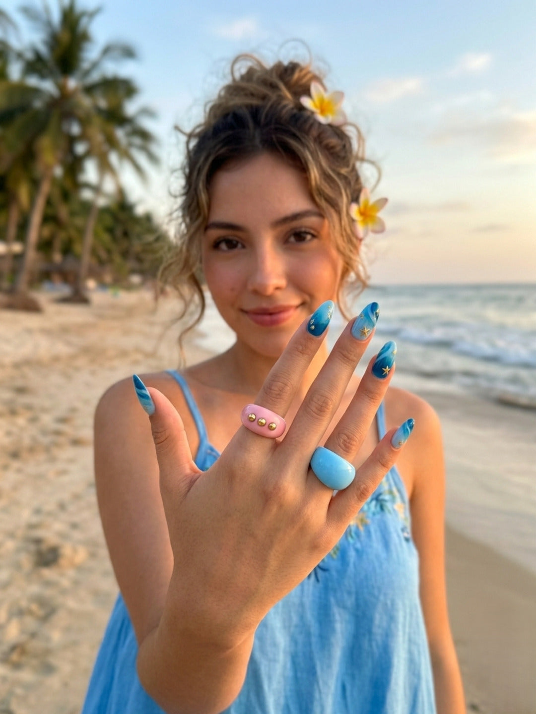 Cotton Candy Resin Rings-set of 2