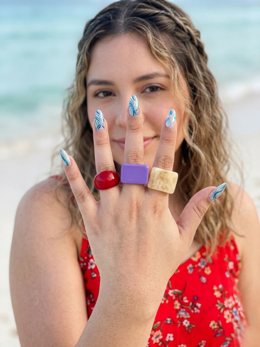 Glam Resin Rings-set of 3