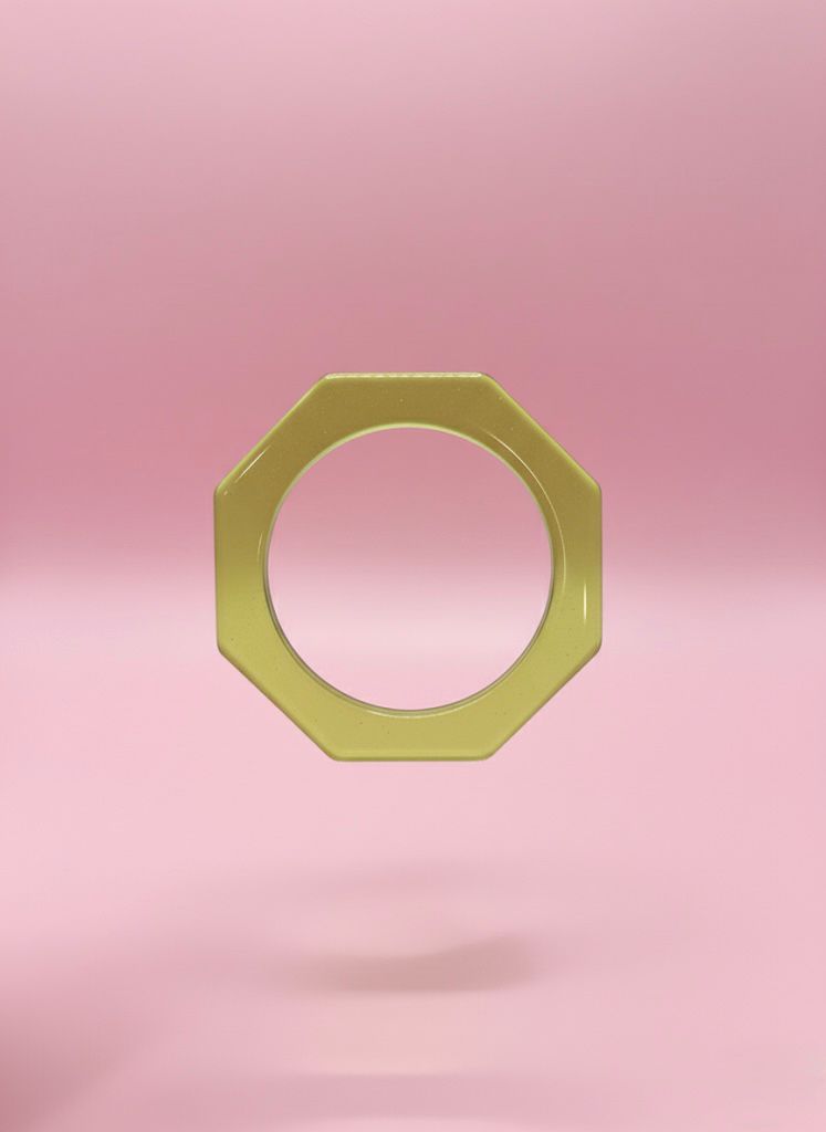 Green Hexagon Resin Bangle