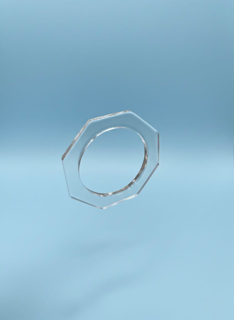 Transparent Hexagon Resin Bangle